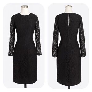 J Crew Black Lace Dress Long Sleeves